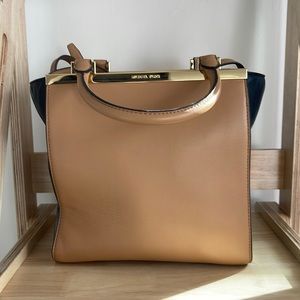 Michael Kors Tan and Black Shoulder Bag